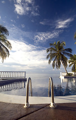 Image showing infinty pool caribbean sea