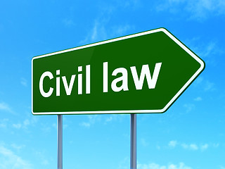 Image showing Civil Law on road sign background