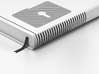 Image showing Business concept: closed book, Folder With Keyhole on white background