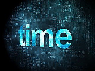 Image showing Timeline concept: Time on digital background