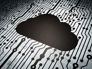 Image showing Computing concept: circuit board with Cloud