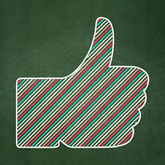 Image showing Social media concept: Thumb Up on chalkboard background