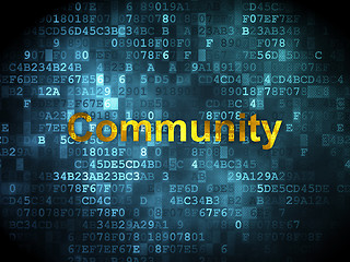 Image showing Social network concept: Community on digital background