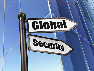 Image showing Protection concept: sign Global Security on Building background