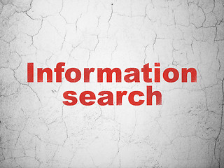 Image showing Information Search on wall background