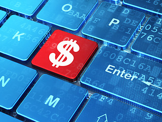 Image showing Currency concept: Dollar on computer keyboard background