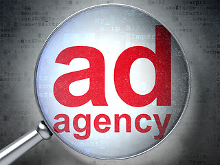 Image showing Marketing concept: Ad Agency with optical glass