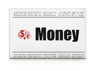 Image showing Business concept: newspaper with Money and Finance Symbol