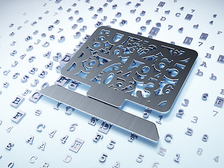 Image showing Education concept: Silver Computer Pc on digital background