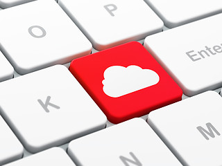 Image showing Cloud on computer keyboard background