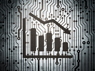 Image showing News concept: circuit board with Decline Graph