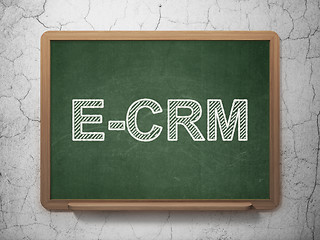 Image showing Business concept: E-CRM on chalkboard background