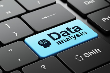 Image showing Head With Finance Symbol Data Analysis on keyboard background