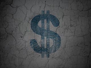 Image showing Currency concept: Dollar on grunge wall background