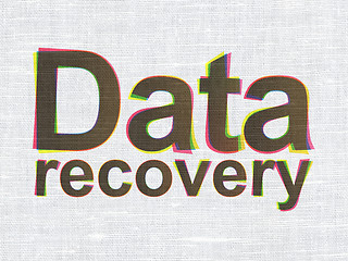 Image showing Information concept: Data Recovery on fabric texture background