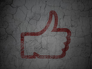 Image showing Social network concept: Thumb Up on grunge wall background