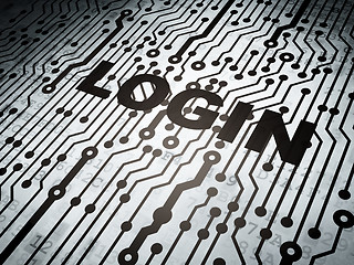 Image showing Protection concept: circuit board with Login