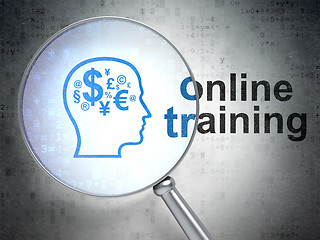Image showing Head With Finance Symbol and Online Training optical glass