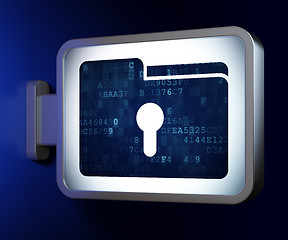 Image showing Business concept: Folder With Keyhole on billboard background