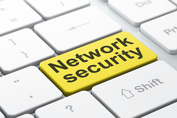 Image showing Safety concept: Network Security on computer keyboard background