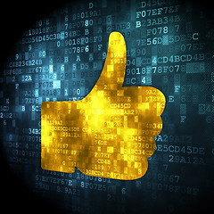 Image showing Social media concept: Thumb Up on digital background