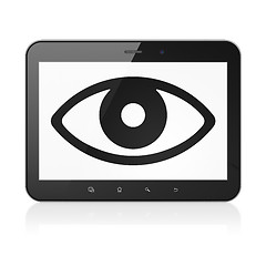 Image showing Protection concept: Eye on tablet pc computer