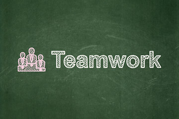 Image showing Business Team and Teamwork on chalkboard background