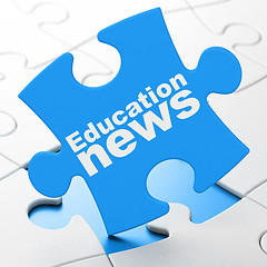 Image showing Education News on puzzle background