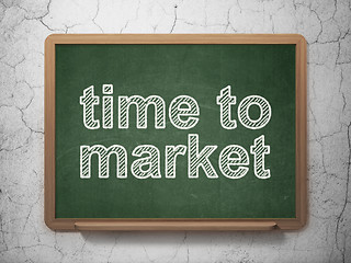 Image showing Timeline concept: Time to Market on chalkboard background