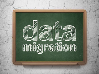 Image showing Information concept: Data Migration on chalkboard background