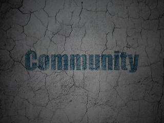 Image showing Social network concept: Community on grunge wall background