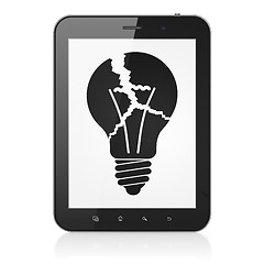 Image showing Finance concept: Light Bulb on tablet pc computer