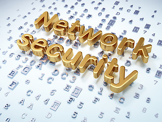 Image showing Privacy concept: Golden Network Security on digital background