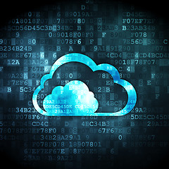 Image showing computing concept: Cloud on digital background