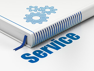 Image showing Business concept: book Gears, Service on white background