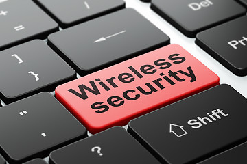 Image showing Privacy concept: Wireless Security on computer keyboard background