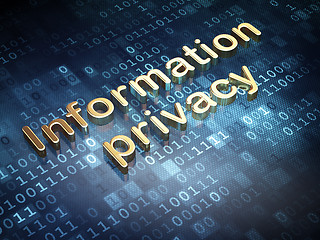 Image showing Protection concept: Golden Information Privacy on digital background