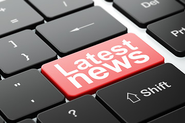 Image showing Latest News on computer keyboard background