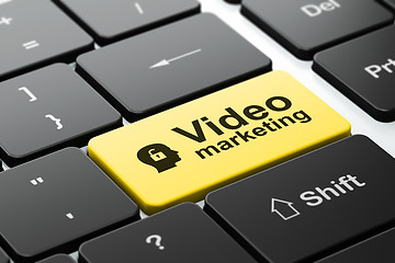Image showing Business concept: Head With Padlock and Video Marketing
