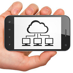 Image showing Technology concept: Cloud Network on smartphone