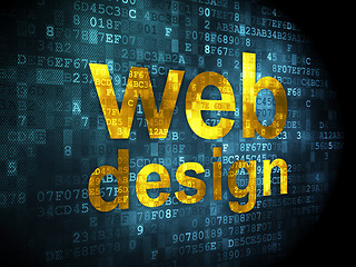 Image showing SEO development concept: Web Design on digital background