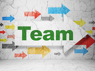 Image showing Business concept: arrow with Team on grunge wall background