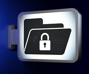 Image showing Business concept: Folder With Lock on billboard background