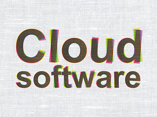 Image showing Technology concept: Cloud Software on fabric texture background