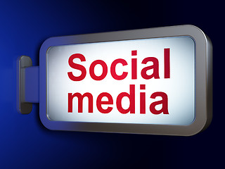 Image showing Network concept: Social Media on billboard background