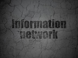 Image showing Information Network on grunge wall background