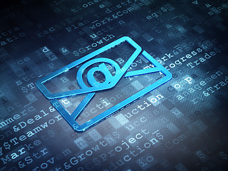 Image showing Finance concept: Blue Email on digital background