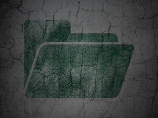 Image showing Business concept: Folder on grunge wall background