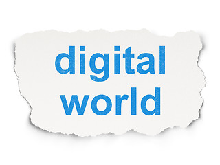 Image showing Information concept: Digital World on Paper background