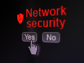 Image showing Protection concept: Broken Shield icon and Network Security